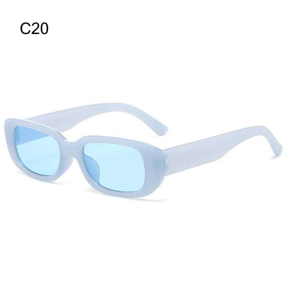 Trendy Narrow Square Frame Y2K Sun Glasses Candy Color UV400 Protection Rectangle Sunglasses 90’s Eyewear for Women Men