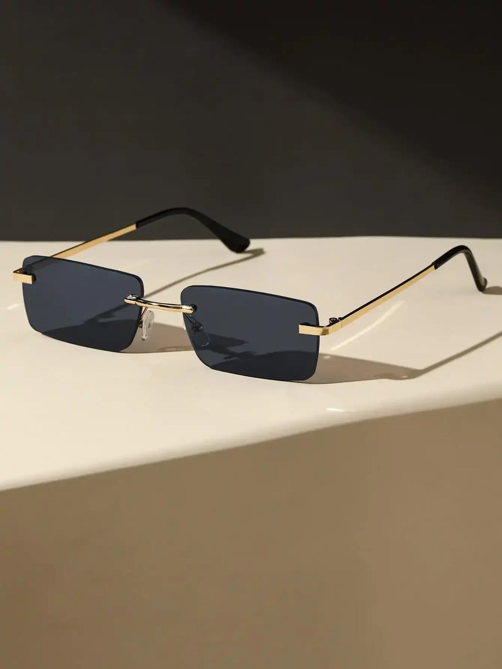 New Unisex Metal Square Frame Fashio Rimless Sunglasses For Outdoor Beach Party