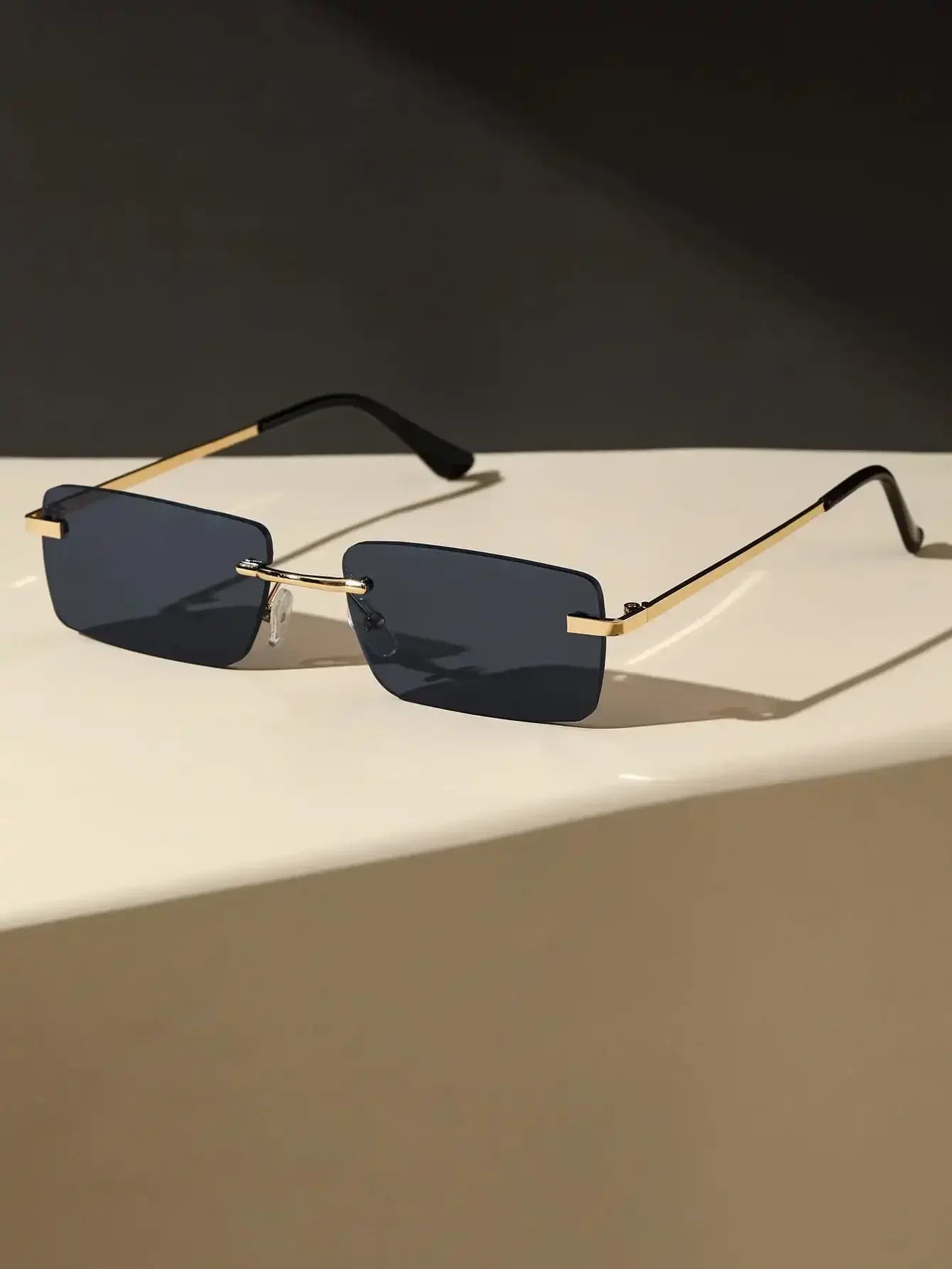 New Unisex Metal Square Frame Fashio Rimless Sunglasses For Outdoor Beach Party