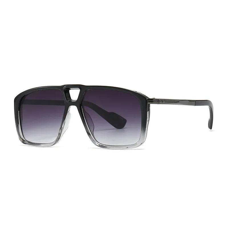 Double Bridge Square Frame Polygon Wome Sunglasses Fashion Metal Glasses Street Shot High grade Sunglasses