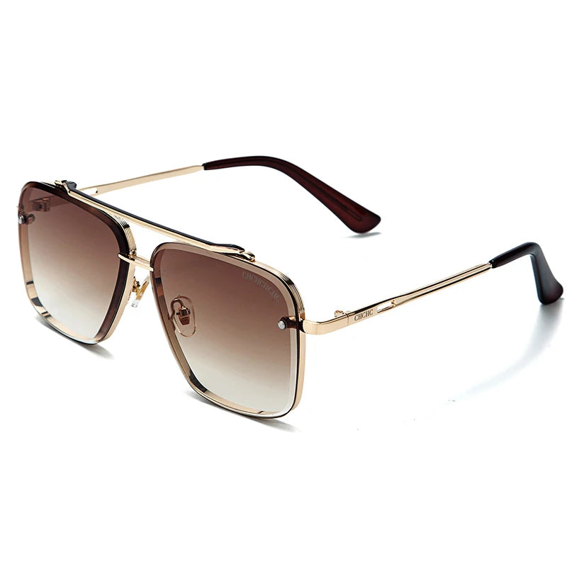 CH Classic Style Thin Frame Horizontal Stripe Border Unique Design Light Luxury Brand Simple Elegant Women's Sunglasses