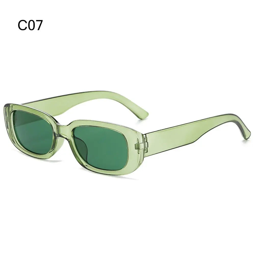 Trendy Narrow Square Frame Y2K Sun Glasses Candy Color UV400 Protection Rectangle Sunglasses 90’s Eyewear for Women Men