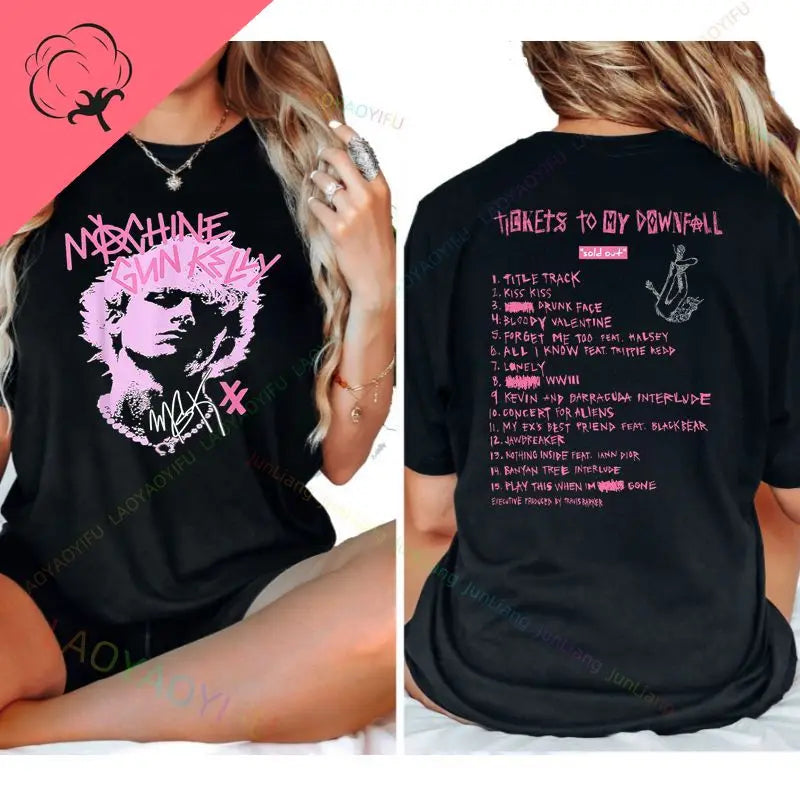 Machine Gun Kelly  Vintage Y2K T-shirt Men's and Women's Oversized Short-sleeved Shirt New Design T-shirt Casual Fashion Top