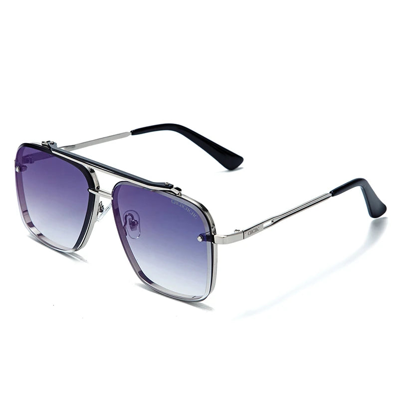 CH Classic Style Thin Frame Horizontal Stripe Border Unique Design Light Luxury Brand Simple Elegant Women's Sunglasses