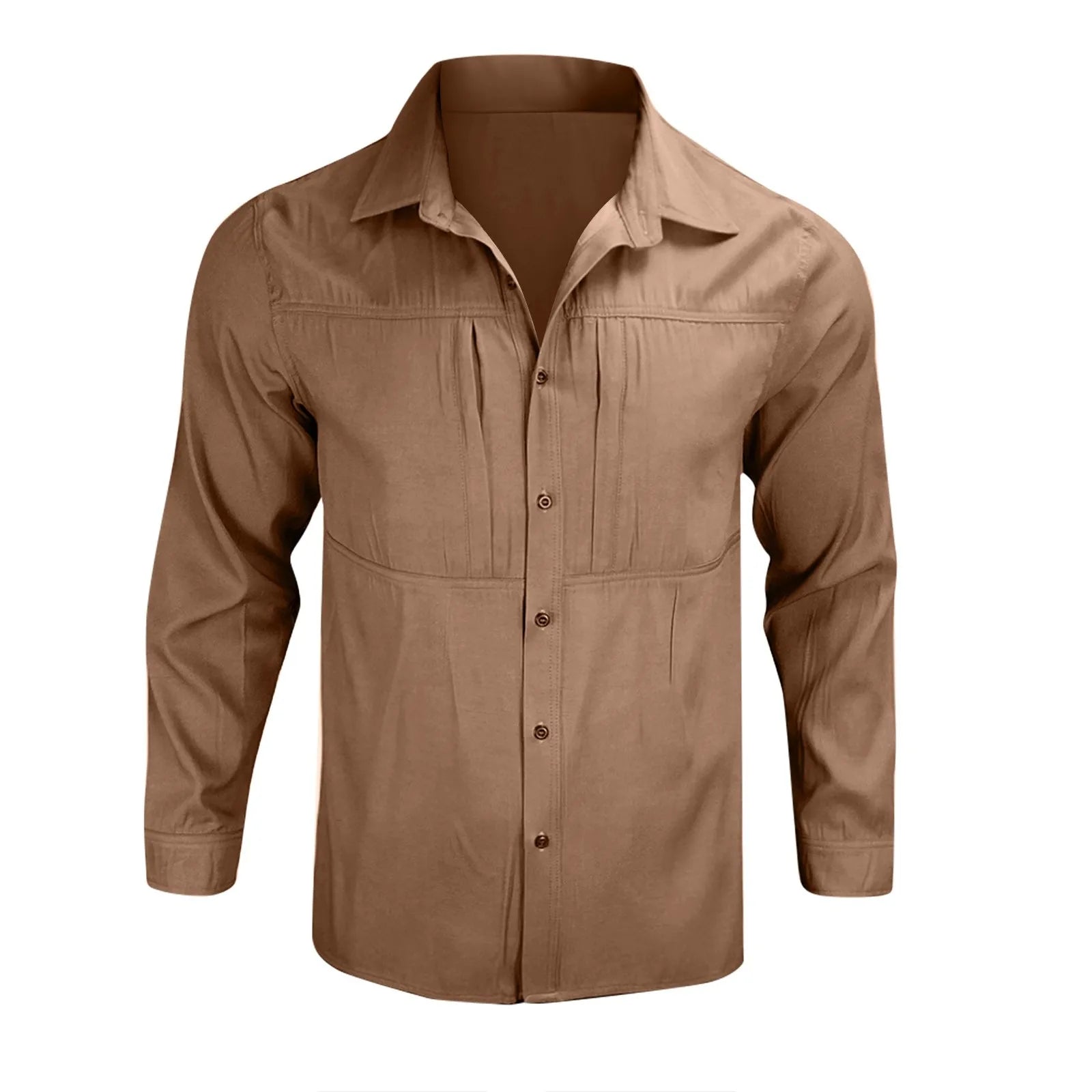 Slim Fit Denim Collared Shirt Casual Long Sleeve Pure Color Outerwear Men's Spring Autumn New Style Trendy Male Fashion Shirt