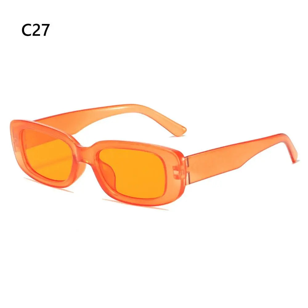 Trendy Narrow Square Frame Y2K Sun Glasses Candy Color UV400 Protection Rectangle Sunglasses 90’s Eyewear for Women Men