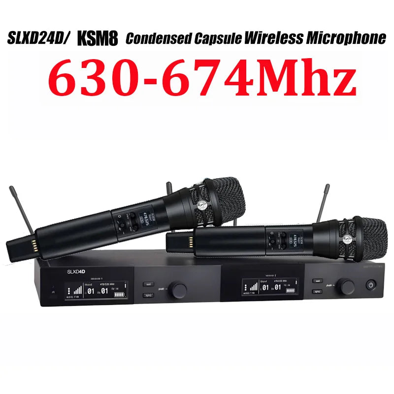 SLXD Microfone 500/600/800MHZ Wireless Microphone System 4pin Headset KSM8/Beta58 Professional Audio Equipment For Stage Karaoke