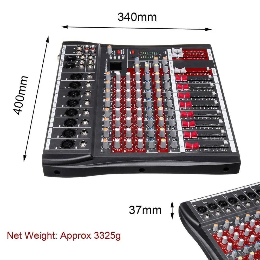 Professional 8-channel Audio DJ Mixer With  Sound Mixer Audio Karaoke Phantom Power 48V USB Jack Hot Sale Products 13 B