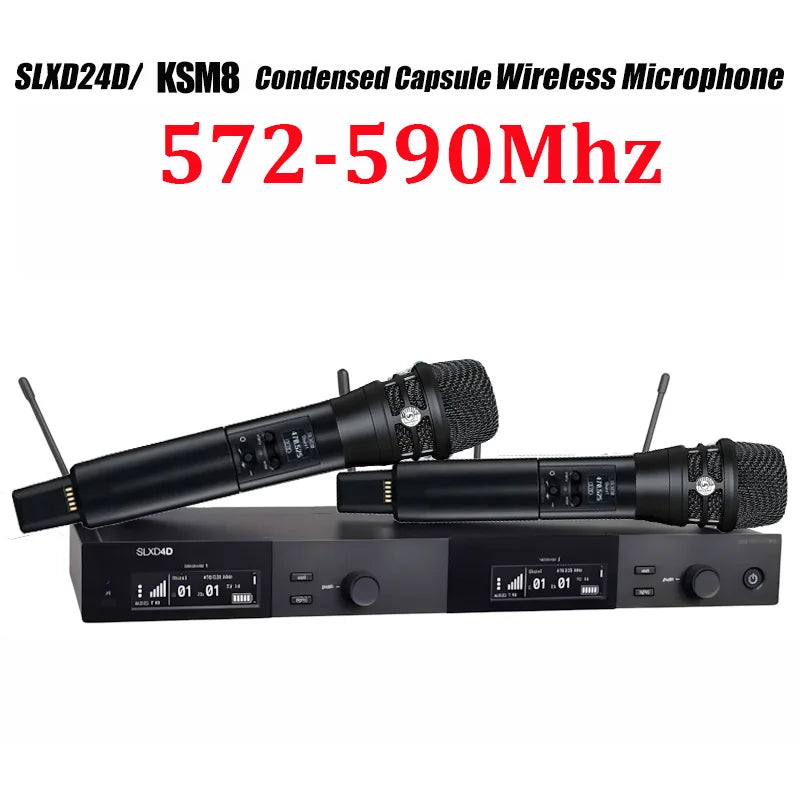 SLXD Microfone 500/600/800MHZ Wireless Microphone System 4pin Headset KSM8/Beta58 Professional Audio Equipment For Stage Karaoke