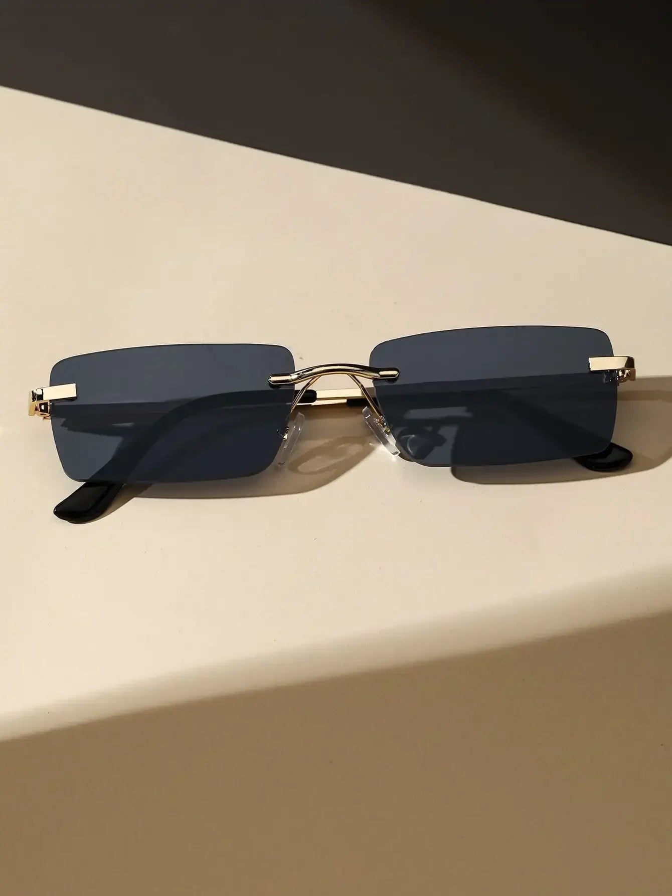 New Unisex Metal Square Frame Fashio Rimless Sunglasses For Outdoor Beach Party