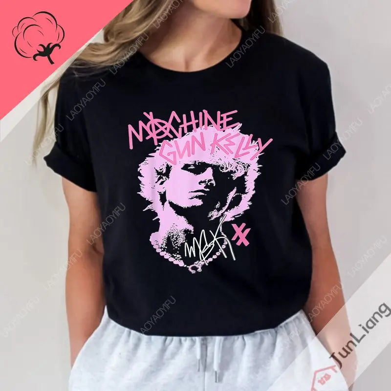 Machine Gun Kelly  Vintage Y2K T-shirt Men's and Women's Oversized Short-sleeved Shirt New Design T-shirt Casual Fashion Top